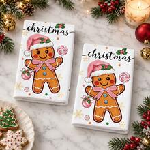 2/4/6pcs Christmas Kitchen Towels Gingerbread Man Pattern Napkins, Christmas Kitchen Towel Set - Multicolor - View 4