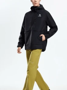 CAMEL CROWN 女款防水保暖抓絨內裡連帽單板滑雪外套，冬季外套 - 幻影黑 - 查看 5