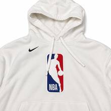 Nike NBA Men's Logo Sweatshirt With Drawstring And Kangaroo Pocket, Off-White, Adult - White - View 3