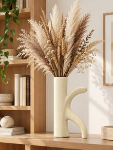 2pcs Beige Abstract Ring Resin Vase, Modern Hollow Circular Sculpture Style Vase, Suitable For Dried Flowers, Reed Grass And Branches, Wabi-Sabi Living Room Bookshelf Entryway Office Decor - Multicolor - View 5