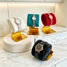 Modern Non-Slip Aluminum Base Velvet Jewelry Display Stand, Watch & Bracelet Display Prop, Suitable For Boutique Counter, Live Streaming, Photography, Perfect Gift Choice - Same Style, Multiple Colors - View 2