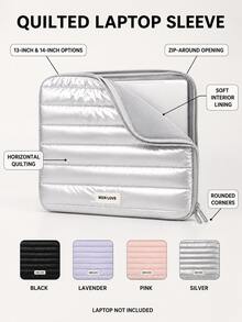 1pc Portable Laptop Bag, Zipper Shockproof Tablet & Laptop Sleeve, Lightweight Business Travel, College, Office User Briefcase - Multicolor - View 3