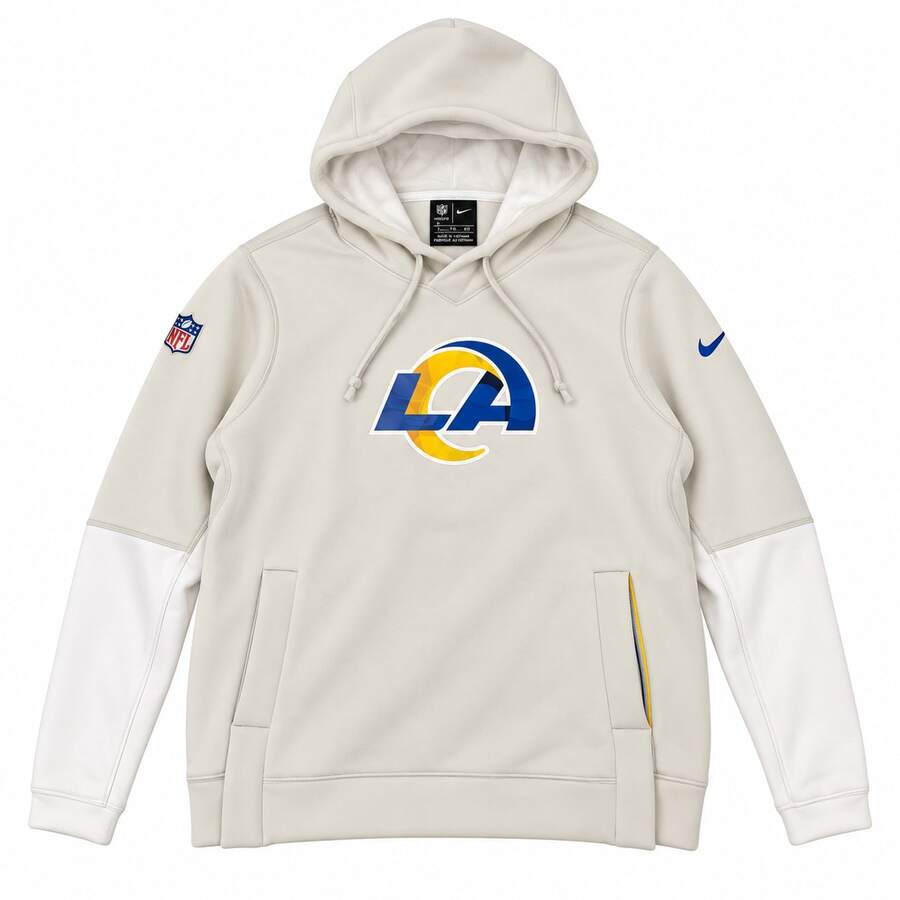 Nike NFL Los Angeles Rams Colorblock Hoodie With Drawstring, Light Beige, Adult - Beige - View 1
