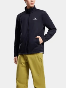CAMEL CROWN 女款防水保暖抓絨內裡連帽單板滑雪外套，冬季外套 - 幻影黑 - 查看 4