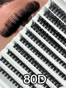 180Pcs 80D Clustered Eyelashes DIY Eyelash Extensions Suitable For Beginners At Home Fox Eyes Lengthen D Curls 8-16mm Mixed Natural Eyelash Extensions Eyelash Clusters Individual Eyelashes Lashes Fake Lashes - D - View 2