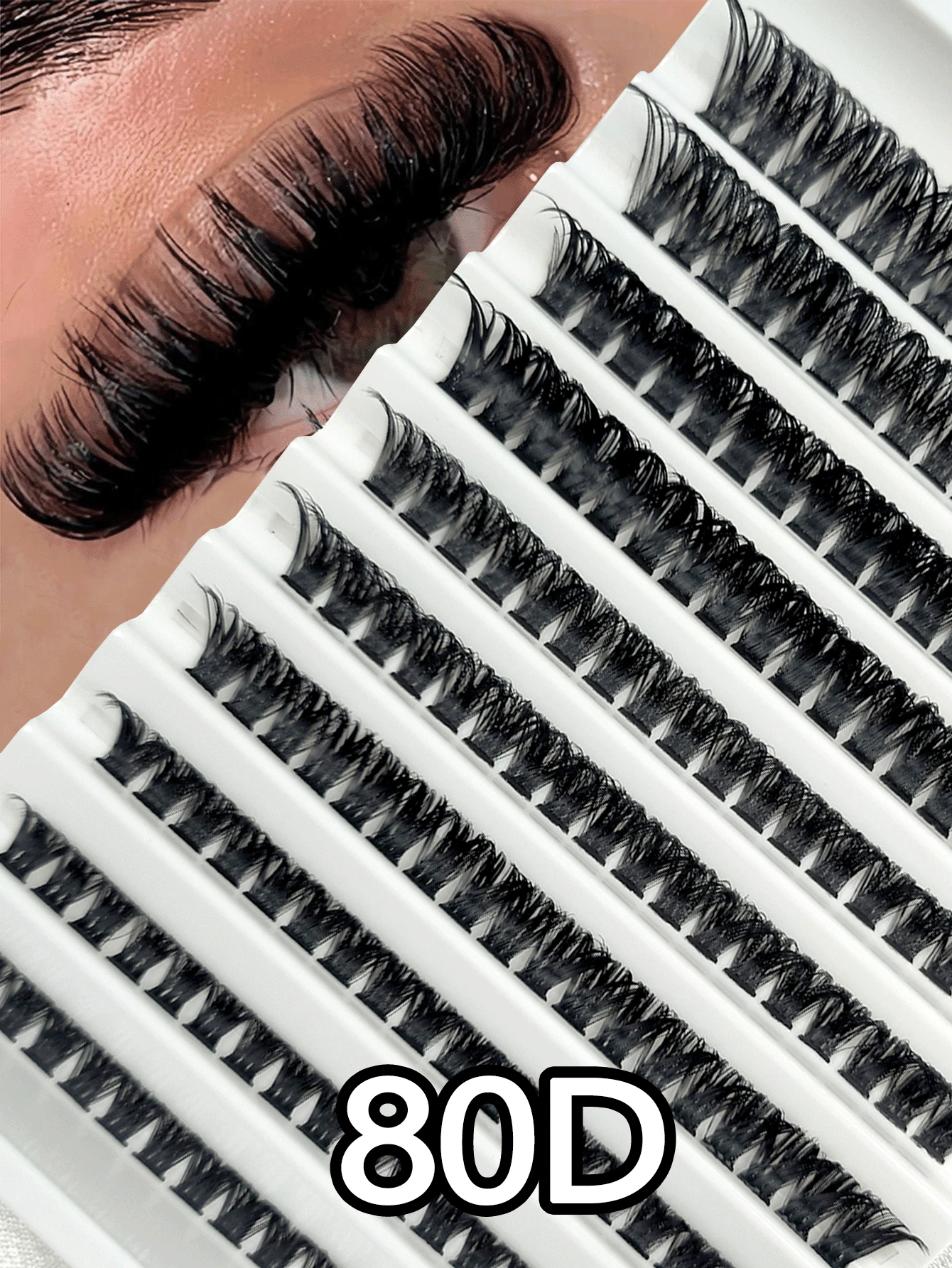 180Pcs 80D Clustered Eyelashes DIY Eyelash Extensions Suitable For Beginners At Home Fox Eyes Lengthen D Curls 8-16mm Mixed Natural Eyelash Extensions Eyelash Clusters Individual Eyelashes Lashes Fake Lashes