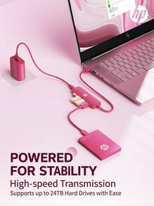 HP 5-In-1 USB Hub High-Speed USB 2.0 Splitter 4-Port Expansion Converter For USB Drive/Keyboard/Mouse/Mobile Hard Drive Plug And Play Compatible With Apple Mac/Windows/Android Phone/Tablet/Desktop/Laptop - View 6