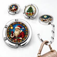 Multi-Purpose Foldable Handbag Hanger For Table, Portable Purse Hook With Christmas And Zodiac Sign Designs, Durable Metal Bag Holder For Desk, Restaurant, Cafe And Travel, Perfect Christmas Gift For Women, Great Stocking Stuffer For Her - Multicolor - View 4