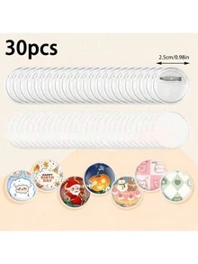 5/10/15/20/30/40/50Pcs Acrylic Button Pin Badge Round Transparent Blank Button Badge Kit, For Craft DIY Badge Making Supplies - Multicolor - View 20