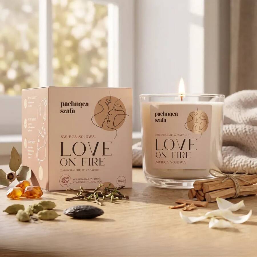 Pachnaca Szafa Soy Candle LOVE ON FIRE 165g - 1PC - View 1