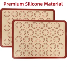 2pcs Macaron Silicone Baking Mat, Non-Stick Baking Mat, 30-Circle Macaron Baking Mat, Heat-Resistant Oven Liner, Suitable For Cookies, Pastries, Bread, Pizza - View 13