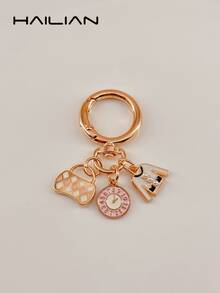 HAILIAN 1pc Alloy Material Watch Bag Clothing Women's Bag Pendant Car Keychain Key Chain Best Friend Couple Gift Small Present Suitable For Women's Keychain Bag Matching - Pink - View 8