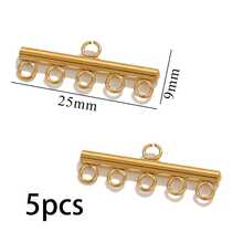 5/10pcs Multi-Layer Stainless Steel Chain Clasp, Rope Connector, Handmade Jewelry Accessories Connector, Perfect Gift For Jewelry Enthusiasts - Yellow Gold - View 13