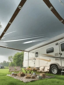 1pc Heavy Duty Transparent Waterproof PE Tarp, With Grommets, Rope And Straps, UV Resistant Windproof & Rainproof, Suitable For Yard, Greenhouse, Camping, Construction Projects - transparent - View 8