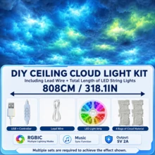 BINDLAN Lampu Awan Petir RGB, Lampu Awan LED DIY, Mendukung Sinkronisasi Musik dan Efek Perubahan Warna, Dekorasi Langit-langit Awan Estetik untuk Kamar Tidur, Ruang Bermain Game, Asrama, Pesta, dan Liburan Natal - Lampu hias awan petir - View 7
