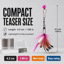 Random Color 5pcs Cat Teaser Stick Replacement Heads (Suitable For 2-16 Lbs Cats), Feather Fly Design, Plush Body + Feather Wings, With Colorful Bell And Rotating Lobster Clasp. Feathers Flutter + Bell Sounds When Shaken, Stimulating Cat's Hunting Instinct, Multi-Color Random Shipment, Interactive Cat Teasing For Self-Entertainment And Boredom Relief, Compatible With Most Cat Teaser Sticks. - Multicolor - View 6