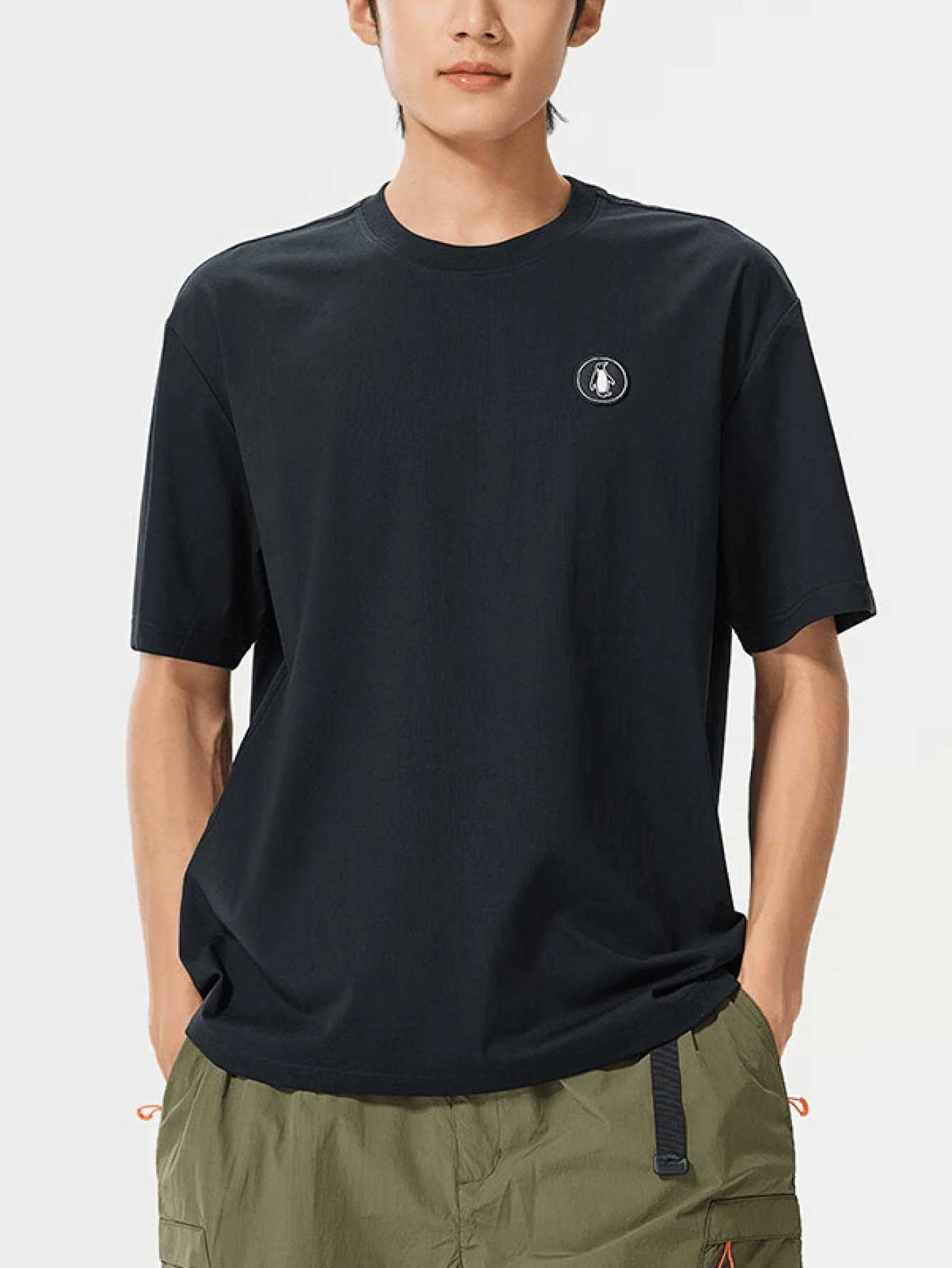 CAMEL CROWN Unisex Summer Short Sleeve T-Shirt, 3-Way Protection Comfort Cotton, Versatile Oil-Resistant Breathable Tee - Phantom Black - View 1
