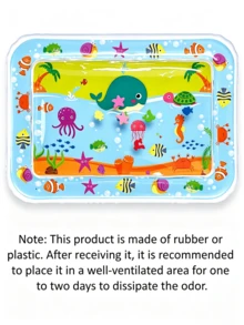 Baby Inflatable Water Play Mat, Sensory Motor Development, Coordination Training, Colorful Underwater Scene With Random Floating Toys - Multicolor-square - View 4