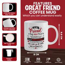 To My Friend Coffee Mug, Irreplaceable Best Friend Inspirational Quote Printed Ceramic Cup, Heartfelt Friendship Gift For Bestie Birthday Holiday Present - Multicolor - View 11