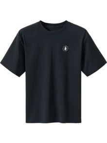 CAMEL CROWN Unisex Summer Short Sleeve T-Shirt, 3-Way Protection Comfort Cotton, Versatile Oil-Resistant Breathable Tee - Phantom Black - View 3