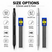 Mechanical Pencil Set, 0.5mm/0.7mm, 60mm Replaceable Pencil Leads, Precision Drafting Pencil For Writing Drawing Sketching, School Office Supplies - Multiple Styles - View 4