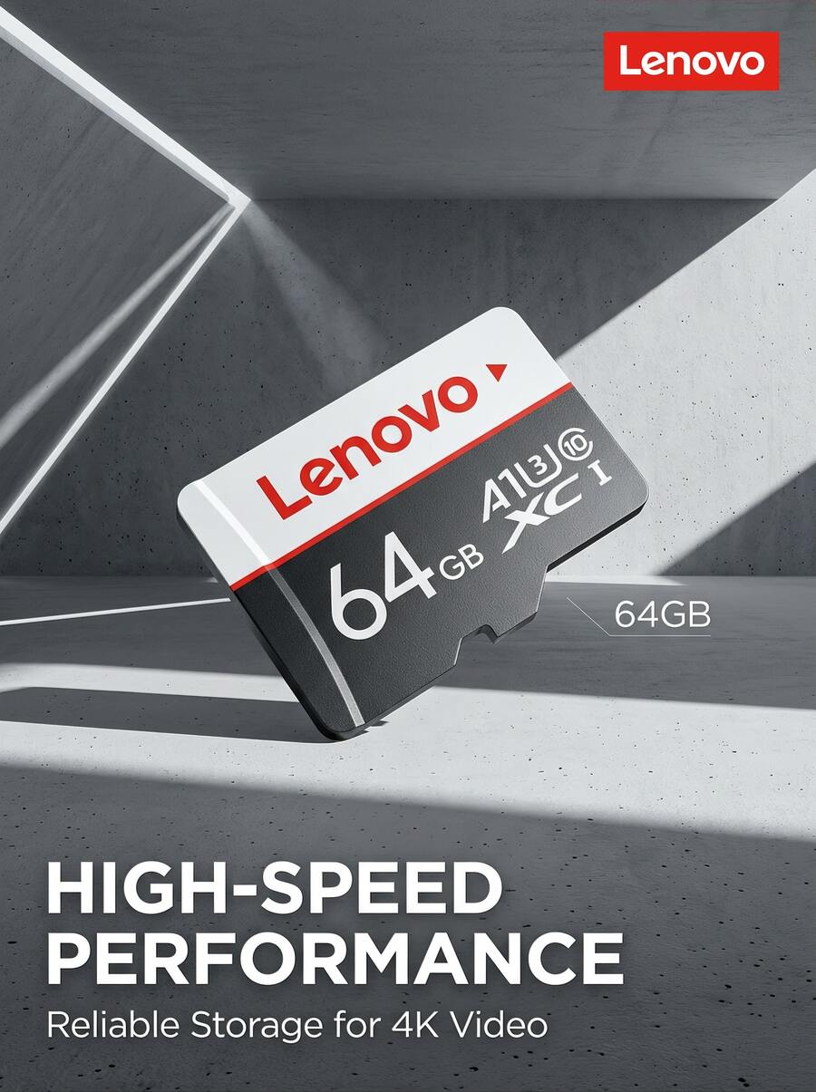 Lenovo TF Memory Card For Drone/Camera/Dash Cam/Security Camera, U3 V30 Speed Class, Smooth 4K HD Video Recording, 100MB/S High-Speed Read, Durable, Waterproof, Temperature Resistant, Shockproof, Available In 64GB/128GB/256GB - View 1