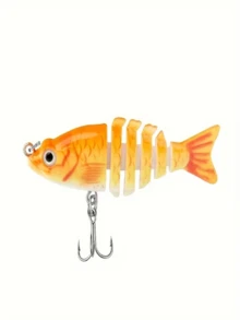 1pc Segmented Fish Imitation Hard Bait Soft Lure - 2.36 Inches/5g - Suitable For Fishing Trout And Bass In Freshwater And Saltwater - Multicolor - View 12