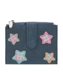 Cute Star Embroidery PU Leather Women's Short Wallet, Multi-Card Slots With Snap Button And Zipper, Vintage Y2K Style Coin Purse Compact Handbag - Multicolor - View 3