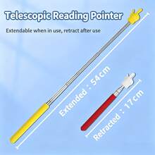 1/2/3/5 قطع مؤشر قراءة قابل للسحب من الفولاذ المقاوم للصدأ، مؤشر تعليمي، عصا، مناسب للمعلمين والآباء والمكتب والرسم والتمييز والقرطاسية ومستلزمات التعلم والتعليم المنزلي (8 ألوان متاحة) - عصا قراءة قابلة للسحب - مشاهدة 3
