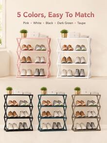 Multi-Layer Shoe Rack With Dust Cover, Space-Saving Freestanding Shoe Storage Organizer, Compact Storage Rack Suitable For Entryway, Dorm, Apartment, Bedroom And Closet, Easy Assembly Shoe Cabinet, Suitable For Sneakers, Slippers And Daily Home Storage Organization - Multicolor - View 7