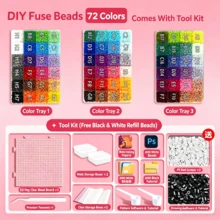 Premium Perler Beads Girl Handmade DIY Material Kit Set Fusion Bead Toy 2000pcs+ Full Tool Set - Perfect Gift - Birthday Gift - Ideal Gift - Surprise Gift - Holiday Gift - Couple Gift - Halloween Gift - Christmas Gift - Game Enthusiast Exquisite Gift - Gift - Iron Not Included - Multicolor - View 11