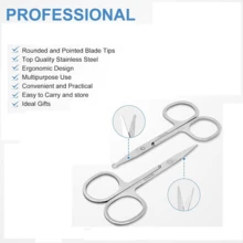 Professional Facial Nose Hair Trimmer & Eyebrow Scissors 2pcs, Nose Hair Trimmer & Eyebrow Trimmer Suitable For Men And Women - View 6