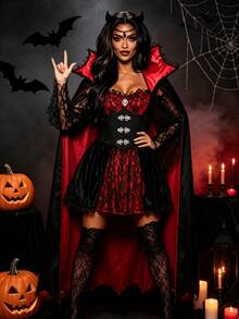 Women's Vampire Vixen Costume - Black - View 7
