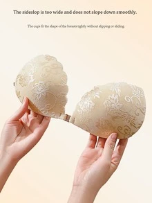1 buah Bra Perekat Renda, Tali Transparan yang Dapat Dilepas, Kain Berenda, Pola Renda Acak, Desain Penutup Depan, Bra Perekat Nyaman Tak Terlihat untuk Wanita, Cocok untuk Pakaian Malam, Pesta Pernikahan, Gaun Tanpa Punggung dan Pakaian Formal - Beraneka warna - View 5