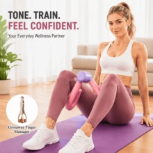 2pcs Thickened Upgraded Foam Pelvic Floor Muscle Trainer + Finger Massager, For Leg Shape Correction, Back Beautification, Pelvic Training, Slim Arms, Postpartum Recovery Leg Squeezer, Thickened Spring With Strong Rebound, Home Multifunctional Thigh Exercise Equipment, Arm And Leg Exerciser, Inner Thigh Squeezer, Gym Workout Weight Loss And Shaping, Slouchy Home Workout Weight Loss And Shaping Tool, Unisex (Battery Not Included) - Multicolor - View 9