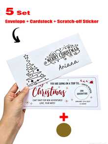 Personalized Christmas Scratch-Off Surprise Card With Envelope, Custom Name & Message Travel Reveal Card, Christmas Greeting Card,Holiday Gift Reveal,Secret Vacation Surprise,Family Couple Friend Gift,Thank You Cards For Business - Multicolor - View 17
