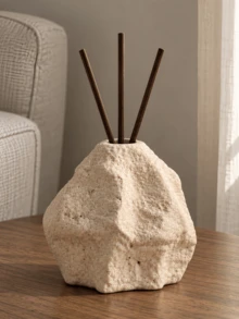 1 pieza Botella difusora de arte moderno, Difusor de varillas de doble uso & Contenedor de piedra aromática, Disponible en varios colores, Regalo decorativo de fragancia para el hogar creativo (Material PVC) - C - Ver 1