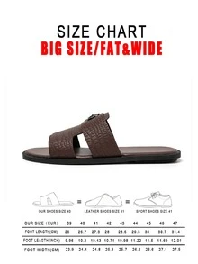 Men's Crocodile Pattern Slide Sandals With Metal Badge Design, Soft Sole, Breathable, Business Casual, Versatile Slip-On Slippers - Brown - View 9