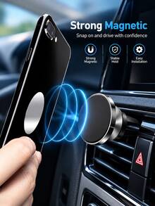 1/2/3PCS Magnetic Car Phone Mount, Strong Magnetic Air Vent Holder, 360° Rotatable, Universal For All Smartphones, Streamlined Stylish Design, Premium Materials, For Car Owners, Daily Commute, Road Trips, Fall Travel, Car Accessories - Clip-on Style - View 7