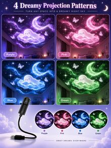 2026 Upgraded USB Projection Night Light With Adjustable Gooseneck ...
