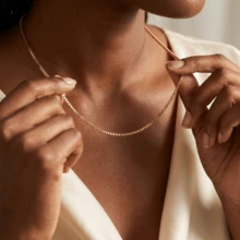 925 Sterling Silver Necklace, Gold-Tone Silver Chain, Classic Box Chain Design With Upgraded Spring Clasp, 18-24 Inches Multiple Sizes, Suitable For Pendant Matching To Create Personal Style, Gift For Men And Women - Gold - View 6