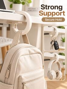 1 buah Gantungan Meja Portabel Multifungsi, Rak Gantung Tepi Meja untuk Tas Tangan, Gantungan Penyimpanan Tas/Kunci/Earphone, Desain Mini Ringan Hemat Ruang, Cocok untuk Kantor, Ruang Belajar, Rumah, dan Berbagai Skenario - MultiWarna - View 4