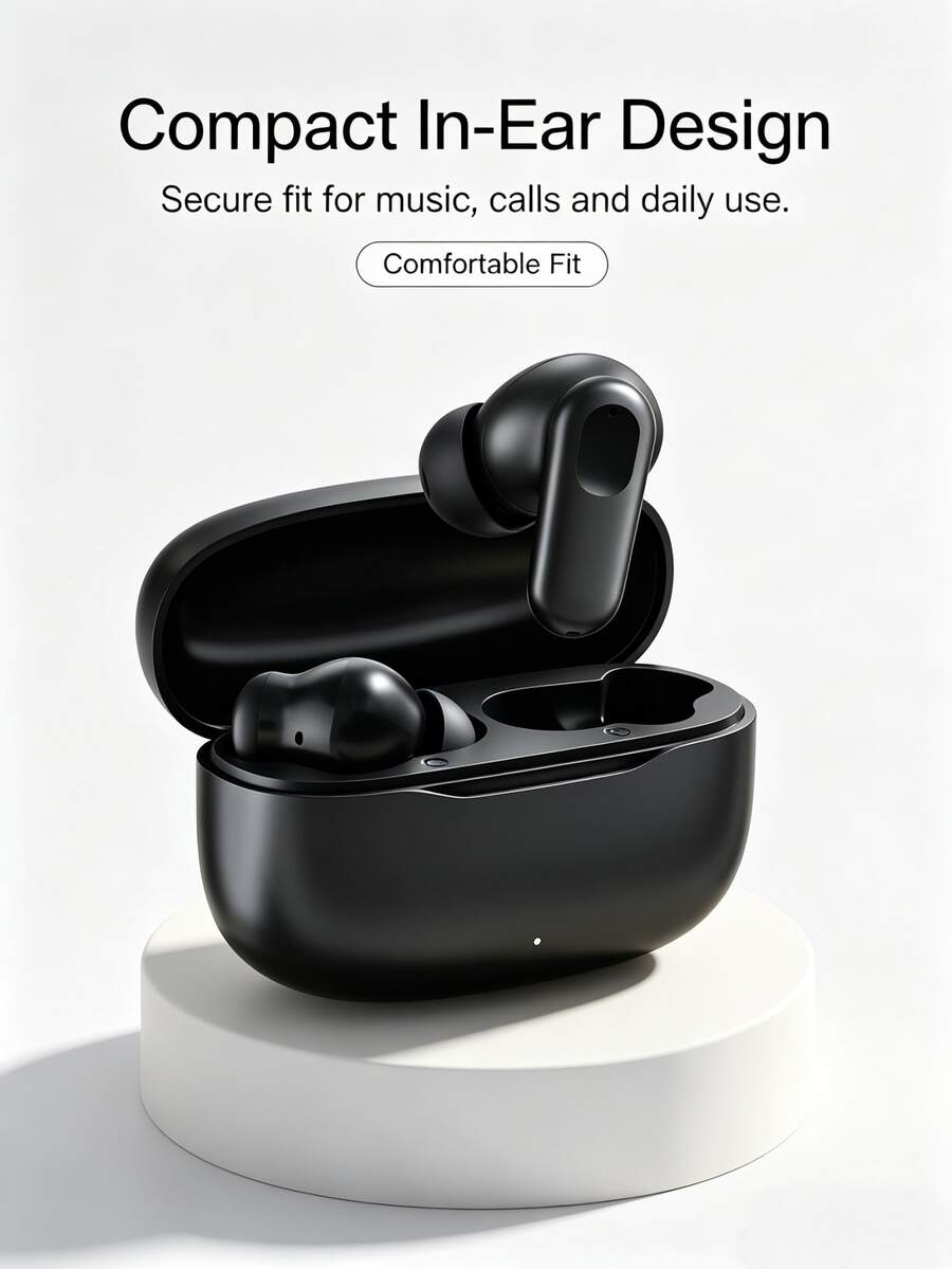 True Wireless Earbuds - Compatible With Apple And Android, Built-In Microphone, Sweat-Resistant, Up To 24 Hours Battery Life - White, Earphones > Wireless, Airbud's, Earbuds, Headphones - White - View 1
