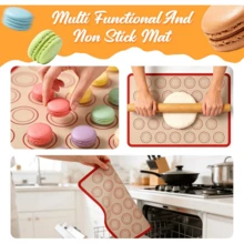 2pcs Macaron Silicone Baking Mat, Non-Stick Baking Mat, 30-Circle Macaron Baking Mat, Heat-Resistant Oven Liner, Suitable For Cookies, Pastries, Bread, Pizza - View 8