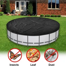 210D Oxford Fabric Round Above Ground Pool Cover, All-Season Foldable Waterproof Heat-Insulating Protective Cover, Anti-Leaf Snow Bug, Suitable For Inflatable Pools And Frame Pools, Outdoor Yard Villa Balcony Homestay - A - View 9