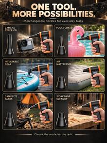 Q3 Penyedot Debu & Peniup Nirkabel Portabel Serbaguna, Hingga 110.000 RPM, 4 Kecepatan yang Dapat Diatur, Lampu LED & Tampilan Persentase Baterai, Pengisian Daya USB, Dilengkapi dengan 5 Nozzle dan Komponen Penyedot Debu yang Dapat Dilepas, Cocok untuk Interior Mobil, Pembersihan Keyboard dan Sofa, Pengisian Angin, Pendinginan, dan Lainnya - Wireless - View 3