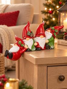 1pc Christmas Resin Ornament - Hand Painted Holiday Decoration, Various Colors And Patterns, Durable, Can Be Placed On Desktop As Holiday Home Decor, No Electricity Required, Christmas Decoration - Multicolor - View 6