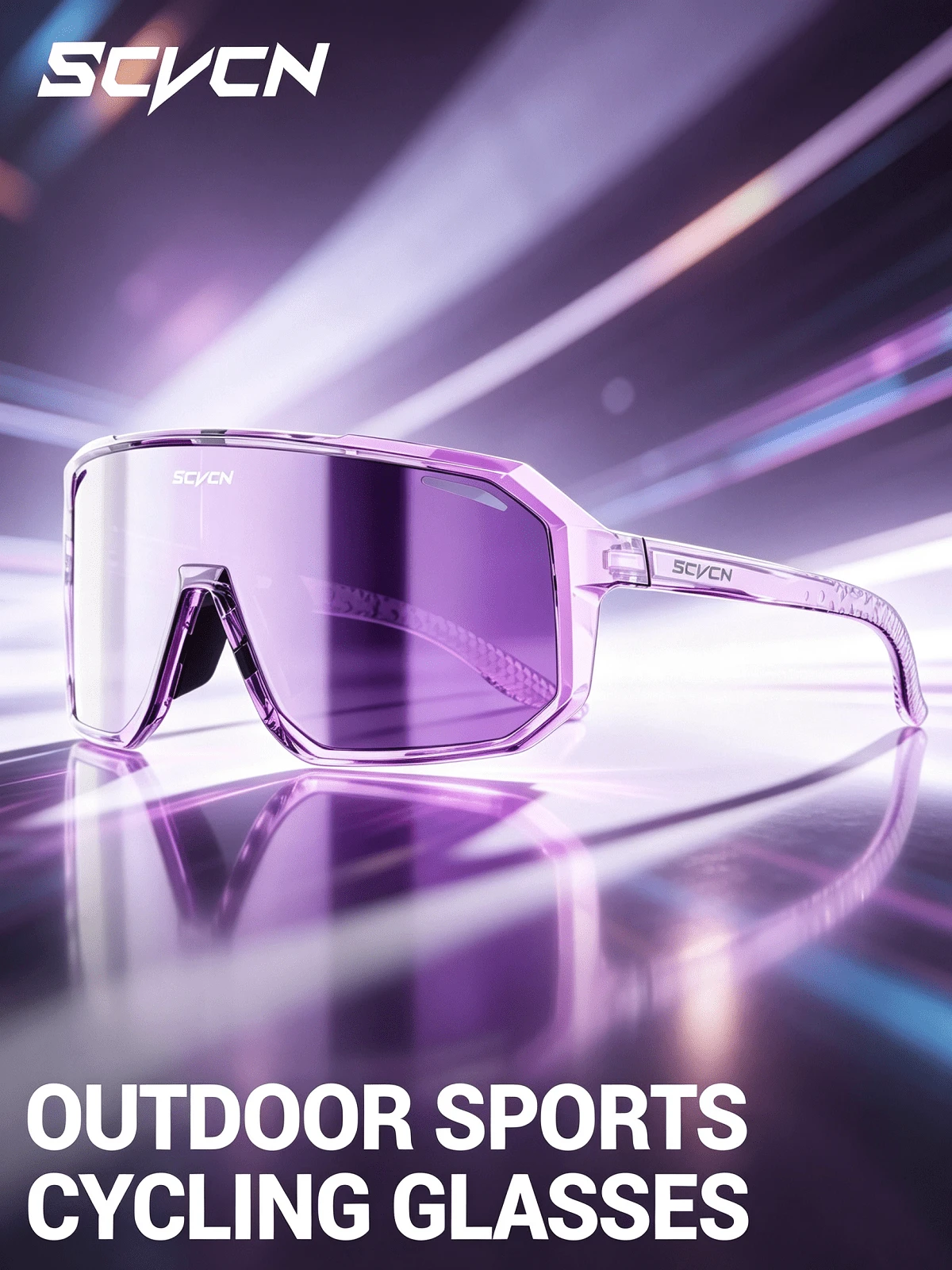 1pc SCVCN Unisex Sports Glasses For Outdoor Pickleball, Running, Hiking, Cycling, Driving - Multicolor - View 1