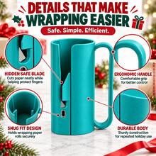 1pc Wrapping Paper Cutter – Christmas Paper Roll Cutter, Paper Cutting Sliding Tool Set, Handmade Gift Wrapping Craft Supplies. Perfect For Birthday Gifts, Halloween, And Christmas Wrapping Paper Rolls. - A - View 5