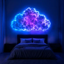 BINDLAN RGB Cloud Light, 3D Thunder Cloud Lamp, Music Sync Color Changing LED Lighting, DIY Cloud Room Decor And Ceiling Decoration For Bedroom, Gaming Room, Dorm, Party And Home - Multi-color light - View 4